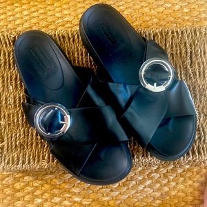 Top Shop leather slide sandals